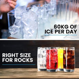 POLYCOOL Commercial Ice Maker Machine, up to 60kg/24hr, Timer & Self Cleaning Programs V219-FDSICMPY60KA