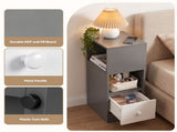 Artiss Narrow Bedside Table Grey Small Side Cabinet 1 Drawer FURNI-N-BS03-GY