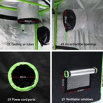 Green Fingers Grow Tent 240x120x200CM Hydroponics Kit Indoor Plant Room System GT-D-240X120X200