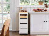Storage Cart Narrow Cabinet Wheels Tray Drawers V178-67884