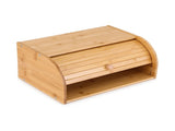 Artiss Bamboo Bread Box Bin Roll Top Kitchen Countertop Storage 45cm Natural BBX-1T-ROLL-WD
