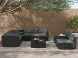 Modular Outdoor Lounge Set-9pcs Sofa, Armchairs and Coffee Table V264-OTF-530S-BLK-OTF-509-BLK