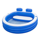 Bestway Kids Inflatable Pool Above Ground Pools Bench Seat Cup Holder 231x219cm BW-POOL-KID-54422