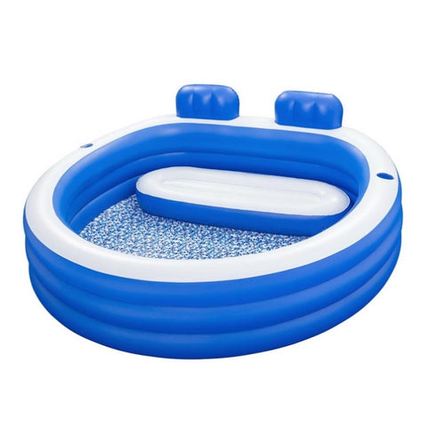 Bestway Kids Inflatable Pool Above Ground Pools Bench Seat Cup Holder 231x219cm BW-POOL-KID-54422
