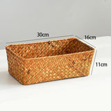 Storage Basket, Seagrass Basket for Organizing, Woven Open Storage Bins, Decorative Shelf Baskets, V1366-AZ2-W-07967