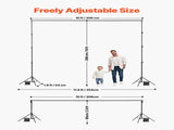 Backdrop Stand, 298 x 300 cm Adjustable Photo Backdrop Stand Kit, Portable Background Backdrop Stand V952-BJJ2KLJ1010FDZ6BMV0