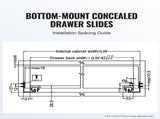 6 Pairs of 457.2mm Drawer Bottom Side Mount Rails, Heavy Duty Full Ball Bearing Extension Steel V952-DZYZSCTHG100X2OPKV0