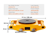 4PCS Machinery Skate Dolly Mover Skate 26455LBS/12T 4 Carbon Steel Wheels V952-GYXTKHSGFG46TAFK1V0