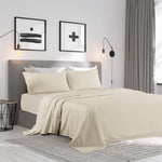 KENSINGTON 1200TC COTTON SHEET SET IN STRIPE-QUEEN - SAND ABM-202135