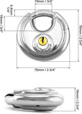 Keyed Alike Disc Padlock 4 Pack, Stainless Steel Discus Lock with 3/8 Inch Shackle for Garages, V1189-LC-RY-00009