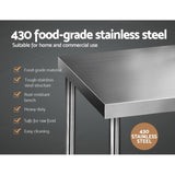 Cefito 760x760mm Stainless Steel Kitchen Bench 430 SSKB-430S-76-30