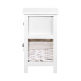 Artiss Bedside Table 1 Drawer with Basket Rustic White X2 ST-CAB-1D-1B-WHX2