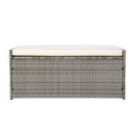 Gardeon Outdoor Storage Bench Box Wicker Garden Sheds Tools Cushion Patio Furniture Grey ODF-OSB-RAT-GE