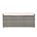 Gardeon Outdoor Storage Bench Box Wicker Garden Sheds Tools Cushion Patio Furniture Grey ODF-OSB-RAT-GE