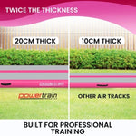 Powertrain 3m x 1m Air Track Inflatable Gymnastics Mat - Pink IFM-XBO-003-PK