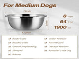 10 Pcs 8 Cup Metal Dog Bowls Stainless Steel Thickened Food Bowls Travel Kennel Food and Water Dish V1259-DP01-F-117