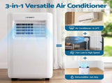 Devanti Portable Air Conditioner 9000 BTU 3-in-1 with Remote Control PAC-B-9000-WH