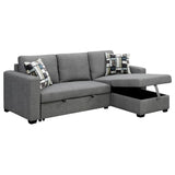 Fontana Pullout Sofa Bed with Storage Chaise Lounge Sarantino - Grey SOFA-M084-LNN-GY