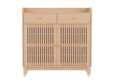 Artiss Shoe Rack Cabinet 4-Tier 16 Pairs Pine FUR-U-SHOE-80-WD-AB