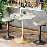 Heavy Duty High Bar Table-Glossy Jade TopGold legs V767-ZT729GD-XNE