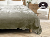 Laura Hill 3m x 3m XL Faux Mink Blanket Double-Sided Soft Plush Bed Oversized Throw Rug Olive MINK-XL-SL