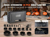 Hole Saw Kit, 18 PCS Saw Blades, 6 Drill Bits, 1 Hex Wrench, Bi Metal M42 Hole Saw Set with Carrying V952-KJTJSJSPF18OWVFQPV0