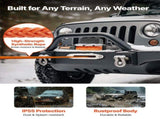 Electric Winch, 5400 kg Load Capacity, 12V DC Truck Winch with 9.1 mm x 23 m Synthetic Rope, V952-HCSDDJP120000Z8JO001V9