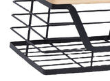 2PCS Metal Trash Bag Holder with Wood Lid Wall Hanging Or Desktop Garbage Bag Roll Dispenser Large V1294-YM0901-3117250131011
