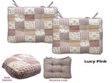 Lylac Homewares Petal Delights Set of 2 Cotton Chair Pads Lucy Pink V442-LYL-CHAIRCU-SETOF2LUCY-PINK-SQ