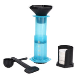 Coffee Press Portable Coffee Maker Household Press Drip Coffee Machine with 400Pcs Filter PaperBlue V1294-YM0901-3118210019012