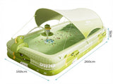 Inflatable Swimming Pool 26016056cm with Canopy & Dinosaur Spray Kids Outdoor Water Play Set for V1107-CS-CQYYC2