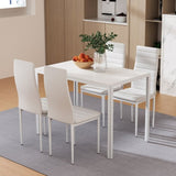 Artiss Dining Chairs and Table Dining Set 4 Chair Set Of 5 White DINING-B-M-T105-WH-AB