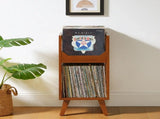 Crosley Asheville Small Vinyl Storage Stand Walnut V398-CRCF1152-WA