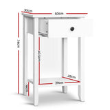 Artiss Bedside Table 1 Drawer with Shelf - BOWIE White FURNI-P-BSIDE-1D1S-WH