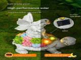 Crystal Ball Dog Charming Solar-Powered Animal Garden Statue - Waterproof Resin Figurine with V888-ELOSUNG34549
