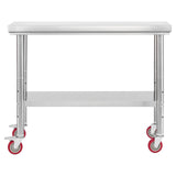 Stainless Steel Table, 60 x 90 cm Food Prep Worktable with Wheels, Kitchen Prep Table with V952-DLGZT2CWDB24ABSMO001V0
