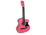 Karrera 38in Cutaway Acoustic Guitar with Carry Bag - Pink CC38-PK