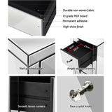 Artiss Bedside Table 3 Drawers Mirrored - PRESIA Silver MF-BT-7181-SR