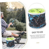28cm Diameter Camping Sink Collapsible Fishing Bucket for Fish Foldable Bucket Collapsible Camping V1107-133-71521-GRN-28CM