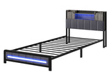 Levede Single Bed Frame with Storage Headboard RGB LED BF1067-S