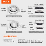 Front and Rear Brake Kit Compatible with 2012-2020 Ford F-150, Drilled and Slotted Brake V952-QCCCPTZF1502E0OTBV0