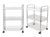 Kitchen Storage Rack Multifunctional 3 Tier Mobile Storage Cart for Bathroom Laundry Room Narrow V1294-YM0710-3112230072111