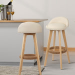 Artiss 4x Bar Stools Padded Leather Wooden Beige BENT-C-9004H-BGX4