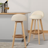 Artiss 4x Bar Stools Padded Leather Wooden Beige BENT-C-9004H-BGX4