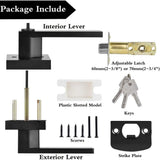Black Door Handles For Bedroom,1 Pack Matte Black Door Lever,Square Heavy Duty Interior Keyless Door V1192-AZ-W-31009