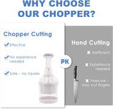 Vegetable Chopper, Food Chopper Manual Hand, Onion, Salad, Garlic, Nut & Veggie Cutter, Dishwasher V1258-DP02-WO-96