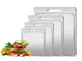 Double-Sided Titanium Cutting Board in Silver, 46x30cm, Durable and Heat Resistant LSB-59252