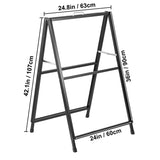 A-Frame Sidewalk Sign 24"x36" Sidewalk Signs for Businesses Black Coated Steel Metal A-Frame Sign V952-ZSJCRSTHBJ2436YC1V0