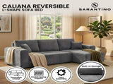 Sarantino Caliana Reversible L Shape Sofa Bed with Storage & Backrest - Grey SOFA-MLM-326-GY