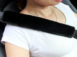 2 pcs soft artificial fur universal fit seat belt covers, car and aircraft seat belt shoulder pads, V1192-DRO-0017